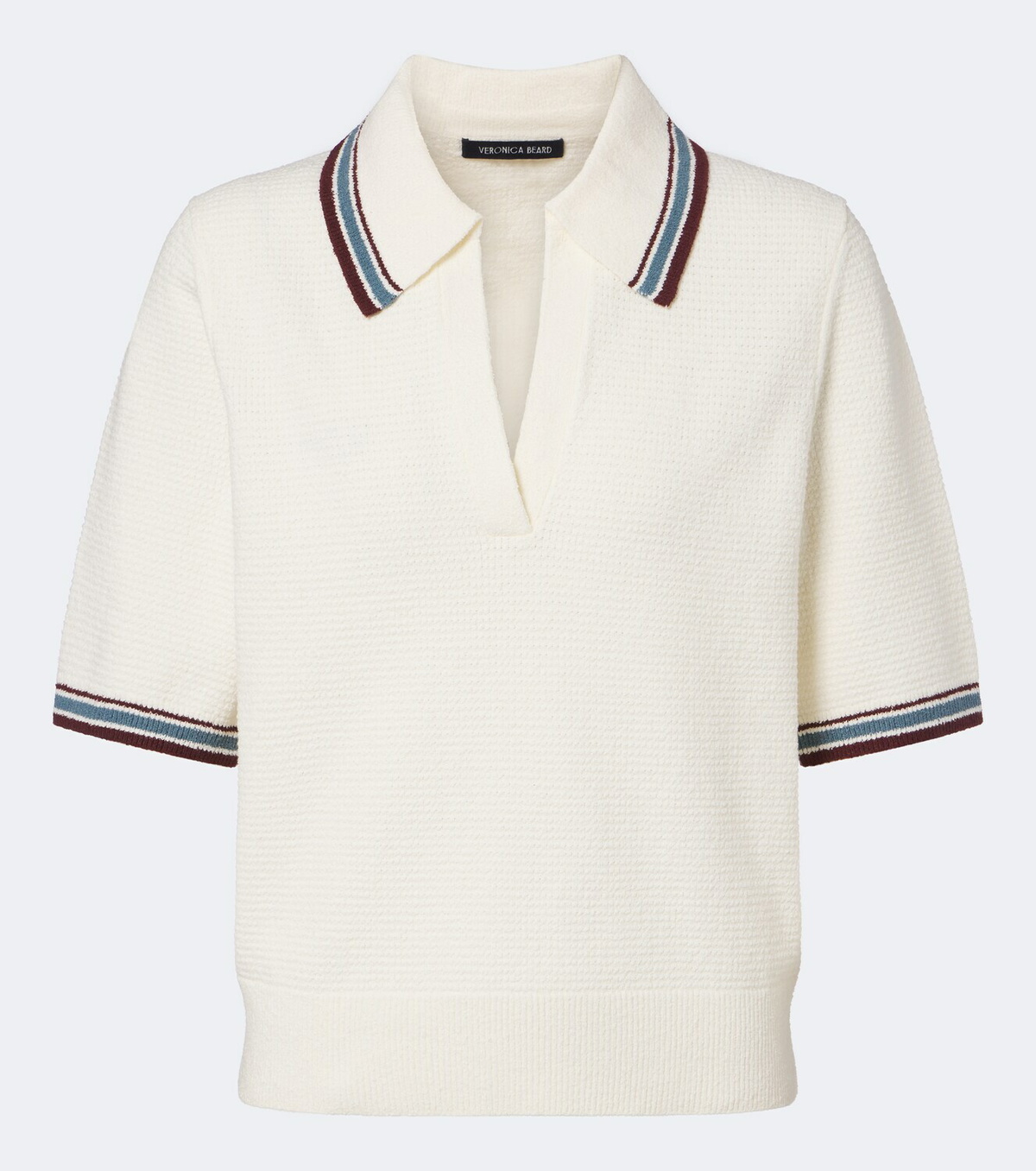Veronica Beard Quinelle knitted cotton-blend polo shirt