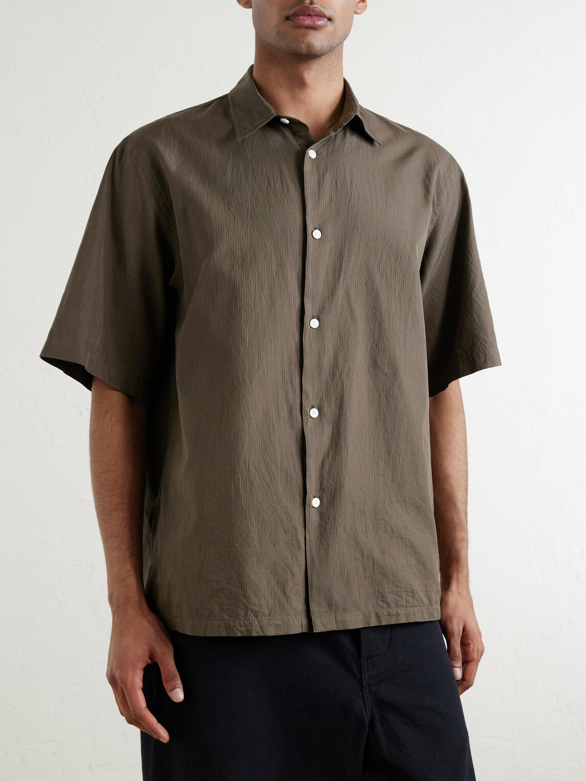 Kaptain Sunshine - Cotton and Silk-Blend Shirt - Brown