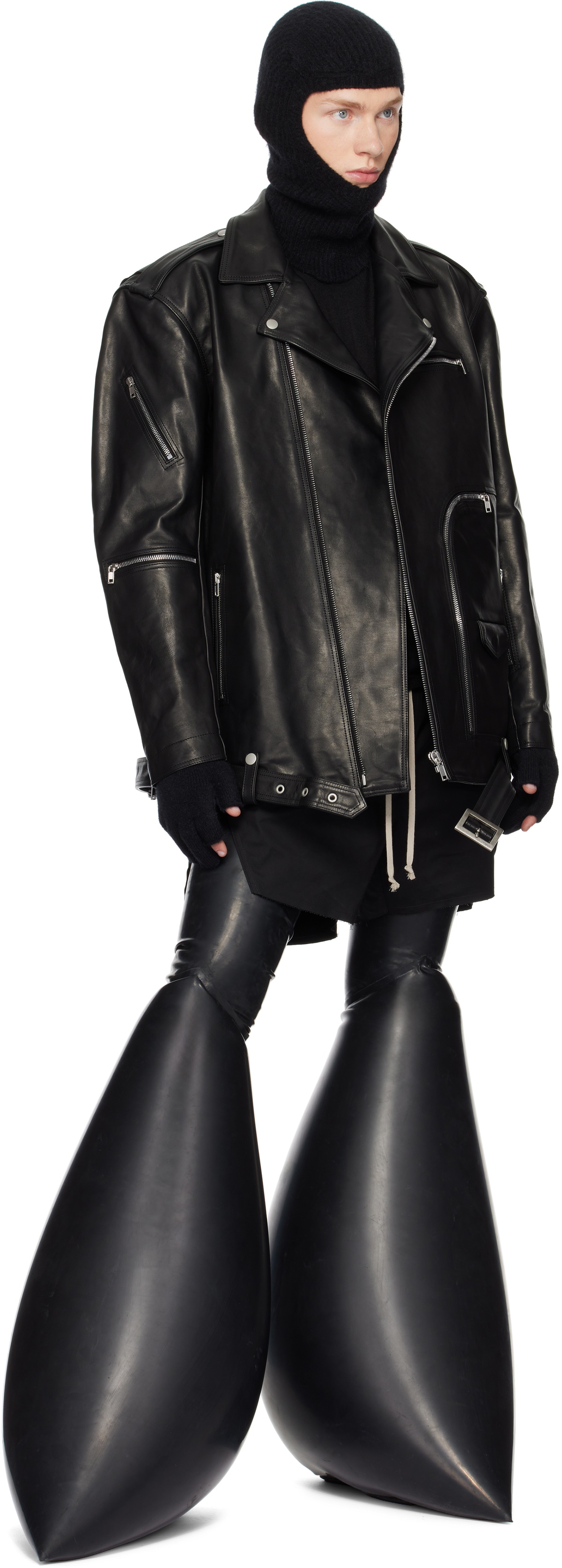 最終特価 新品未使用 RickOwens BAUHAUS COAT Rick Owens Black Porterville Jumbo Bauhaus Stooges Leather Jacket