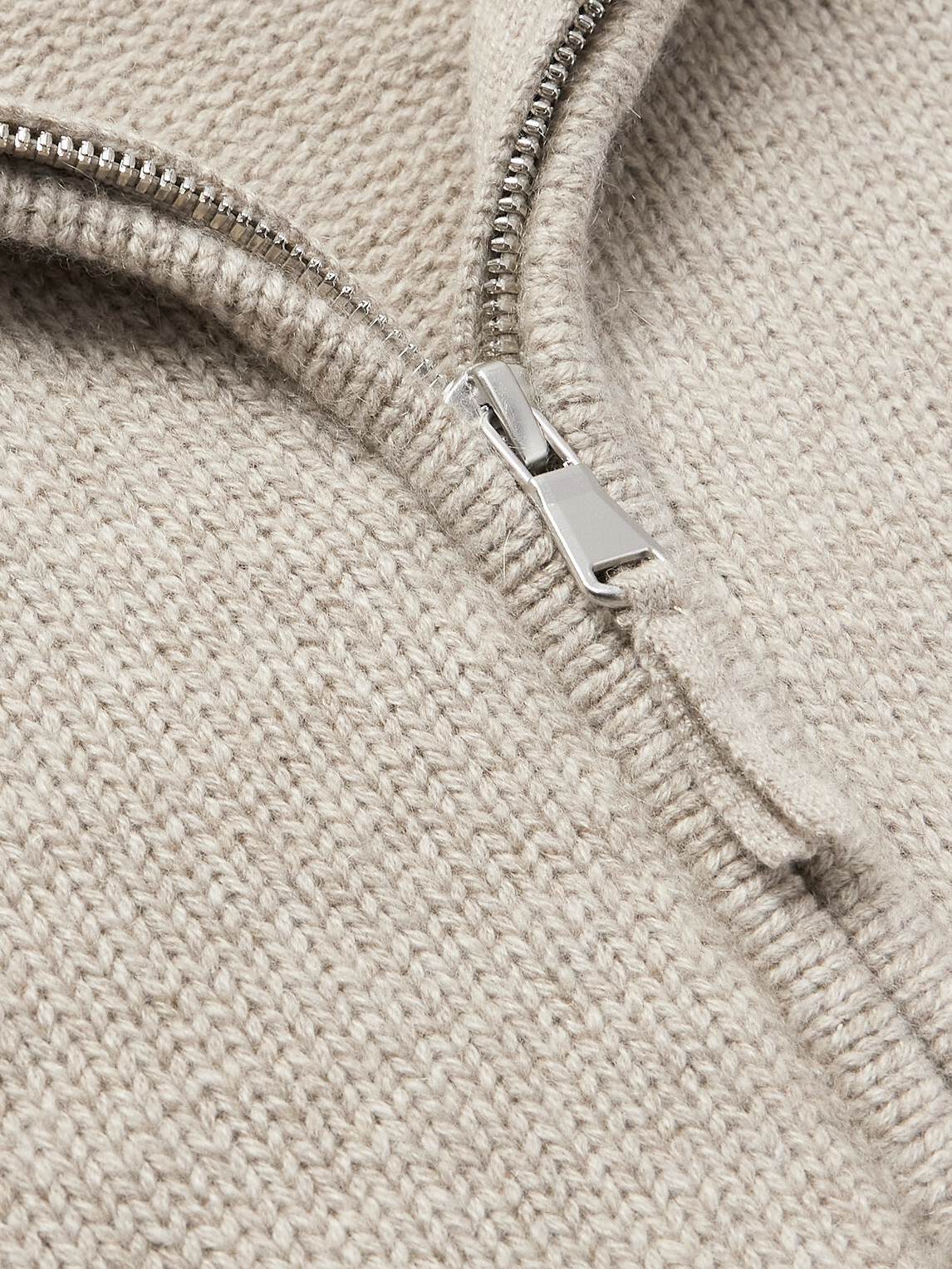 Allude - Cashmere Half-Zip Sweater - Brown