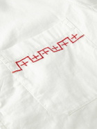 Universal Works - Flower Mountain Minari Camp-Collar Embroidered Organic Cotton-Poplin Shirt - Neutrals