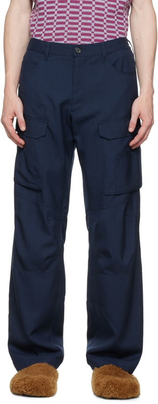 Photo: Marni Navy Five-Pocket Cargo Pants