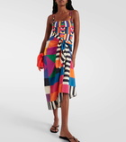 Eres Miroir printed cotton and silk beach cover-up