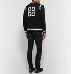 Givenchy - Slim-Fit Logo-Embroidered Waffle-Knit Virgin Wool Bomber Jacket - Men - Black