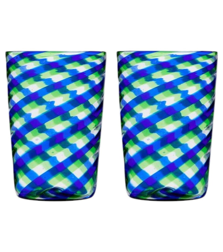 Photo: Aquazzura Casa Rainbow Swirl set of 2 glass tumblers