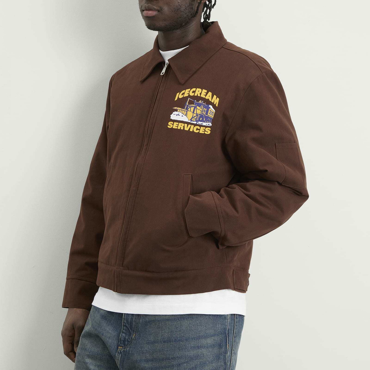 ICECREAM Men's IC Services Quilted Work Jacket in Brown