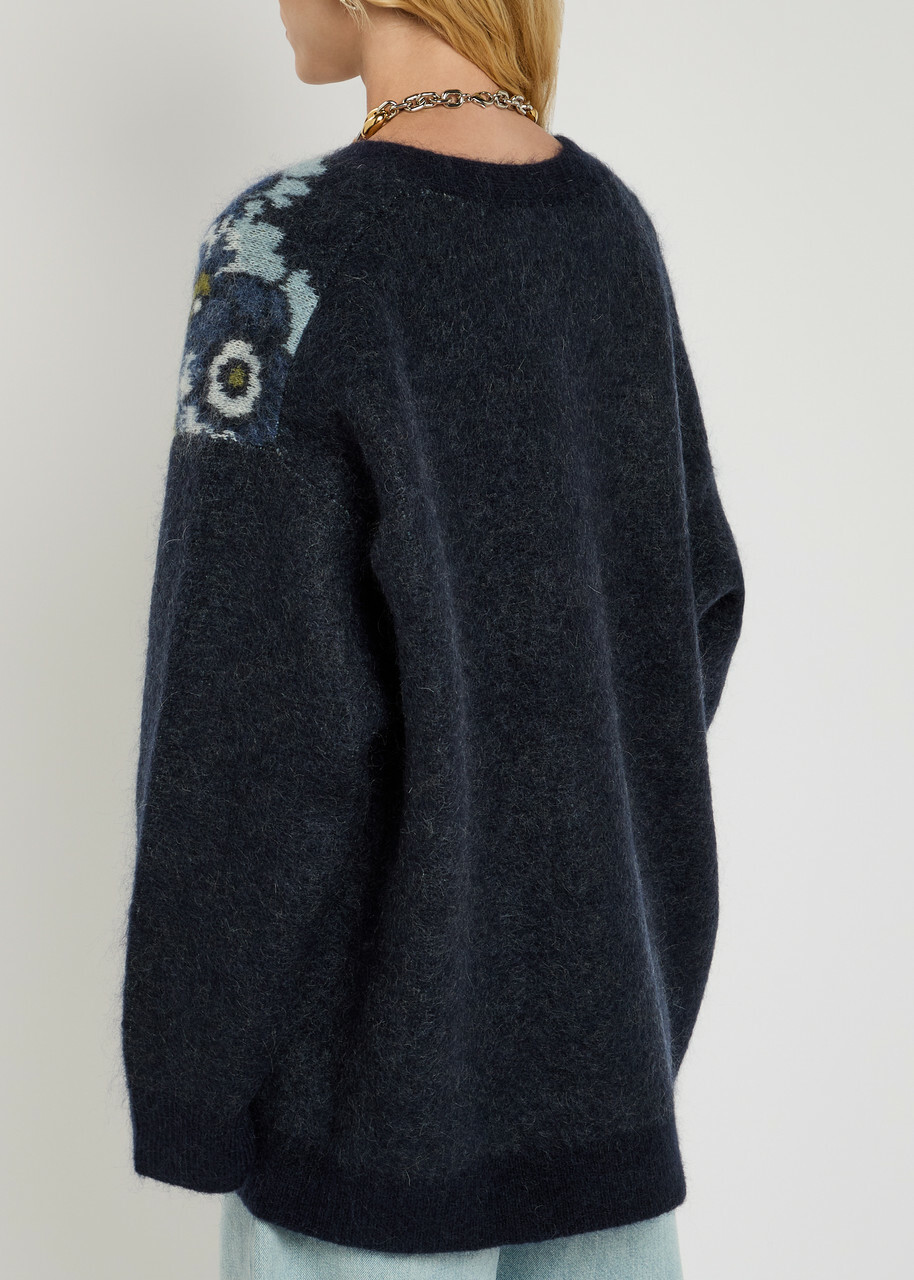 Alemais Madalena Floral-intarsia Knit Cardigan Multicoloured