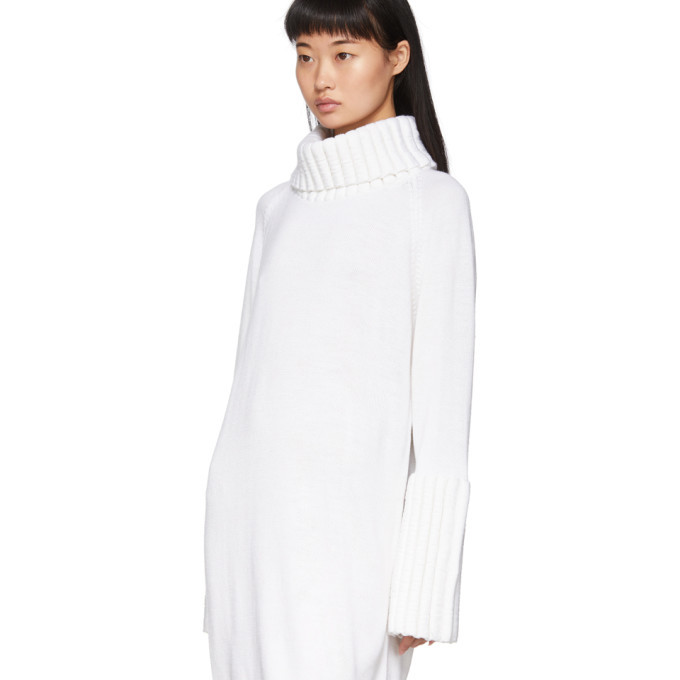 White Printed Turtleneck by MM6 Maison Margiela on Sale