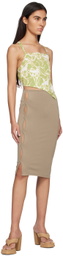 lesugiatelier Beige Cutout Midi Skirt