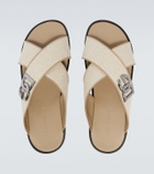 Dolce&Gabbana DG leather-trimmed canvas slides