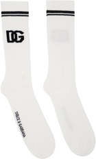 Dolce & Gabbana White 'DG' Socks