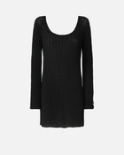 Pinko Knit Mini Dress With Crew Neck Limo Black