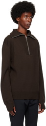 Courrèges Brown Trucker Wool Sweater