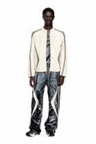 Diesel Colour-block leather biker jacket - Leather jackets Mens in Multicolor