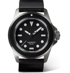 UNIMATIC - U1-FM Brushed Stainless Steel and Leather Watch - Black