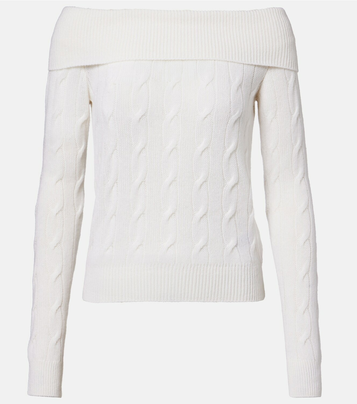 Ralph Lauren Collection Cable-knit off-shoulder cashmere sweater
