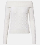 Ralph Lauren Collection Cable-knit off-shoulder cashmere sweater