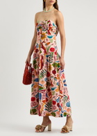 Farm Rio Bright Farm Printed Linen-blend Maxi Dress Multicoloured