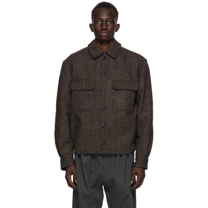 Lemaire Brown Tweed Overshirt Jacket Lemaire