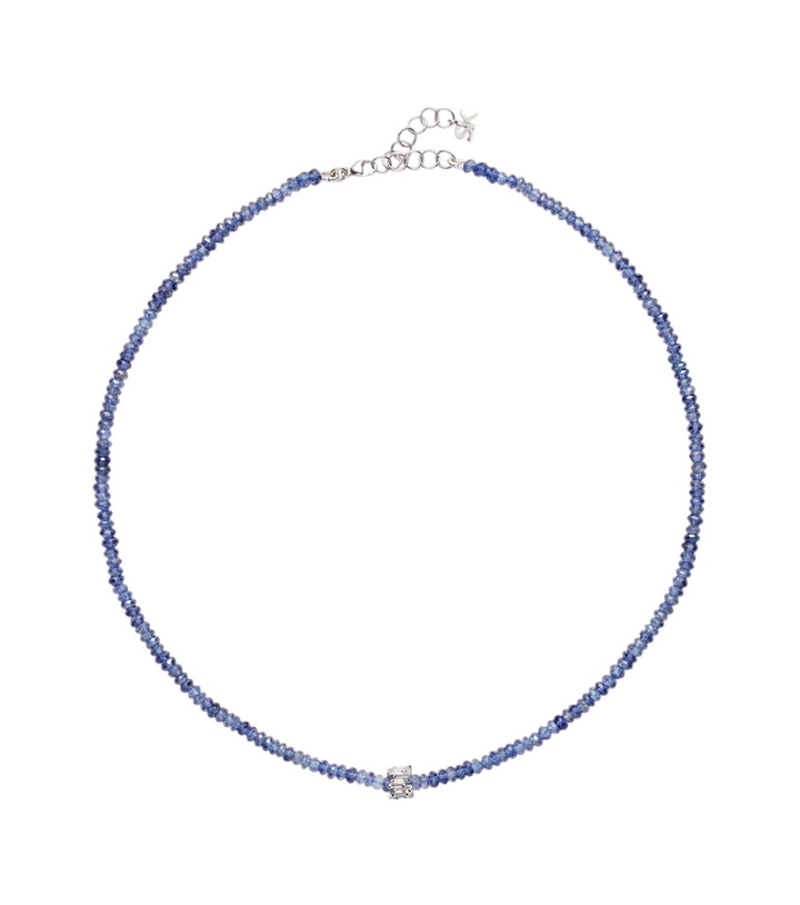 Photo: Suzanne Kalan 18kt white gold beaded necklace with sapphires and diamonds