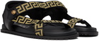 Versace Black Greca Sandals