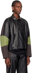 At.Kollektive Black Kiko Kostadinov Edition Saida Leather Jacket