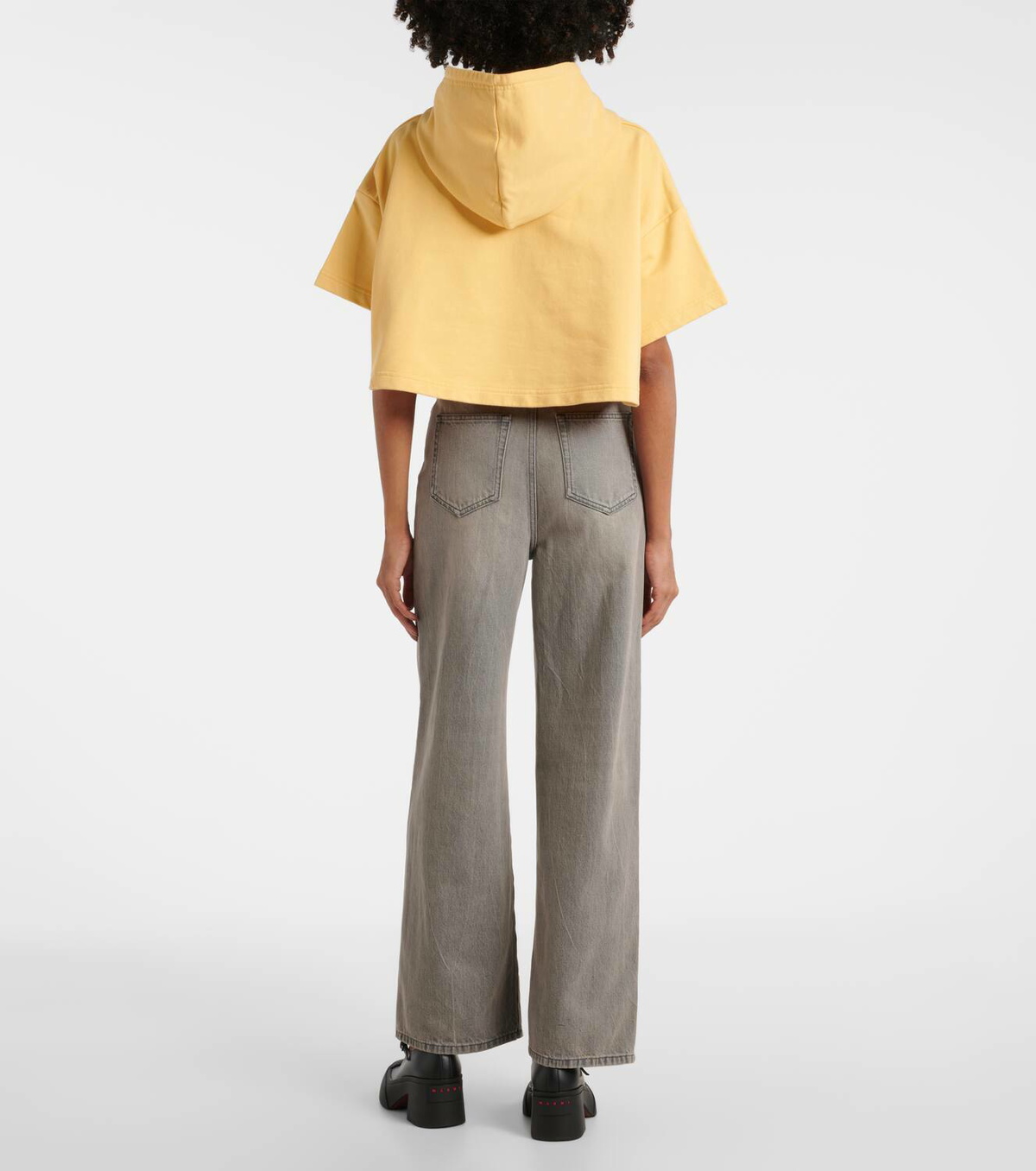 トップス Marni Logo Printed Cropped Hoodie Marni Printed cropped cotton hoodie Marni