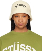 Stüssy Off-White Waffle Knit Bucket Hat