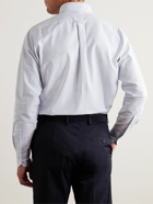 Kingsman - Button-Down Collar Striped Cotton Shirt - Blue
