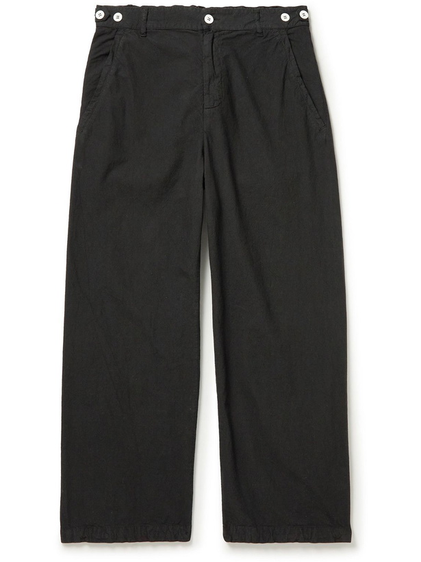 Photo: Barena - Wide-Leg Cotton Trousers - Black