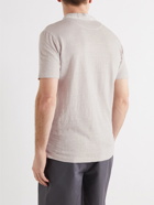 120% - Linen-Jersey Polo Shirt - Neutrals