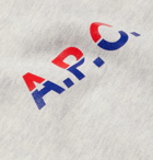 A.P.C. - Michel Logo-Print Mélange Loopback Cotton-Jersey Sweatshirt - Gray