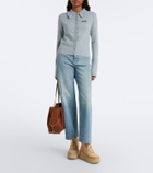 Chloé Chloé Clover leather-trimmed suede tote bag