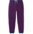 Gucci - Tapered Logo-Intarsia Wool and Cashmere-Blend Sweatpants - Blue