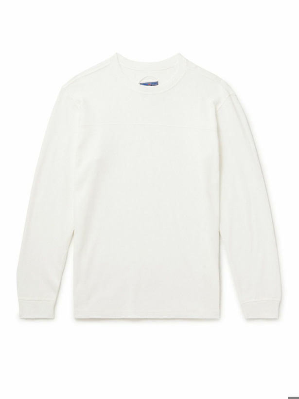 Photo: Blue Blue Japan - Ribbed Stretch-Cotton Jersey T-Shirt - White