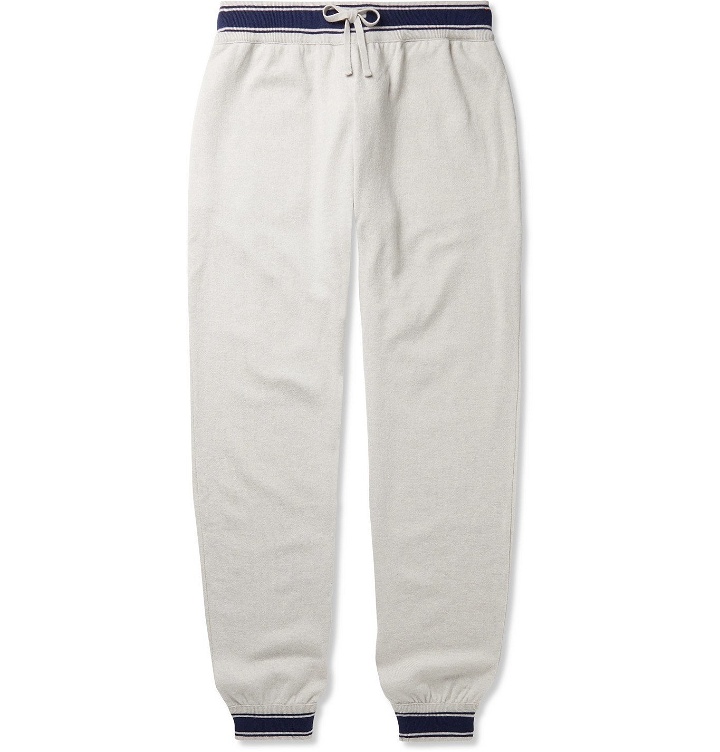 Photo: Kiton - Tapered Contrast-Tipped Cashmere Sweatpants - Gray