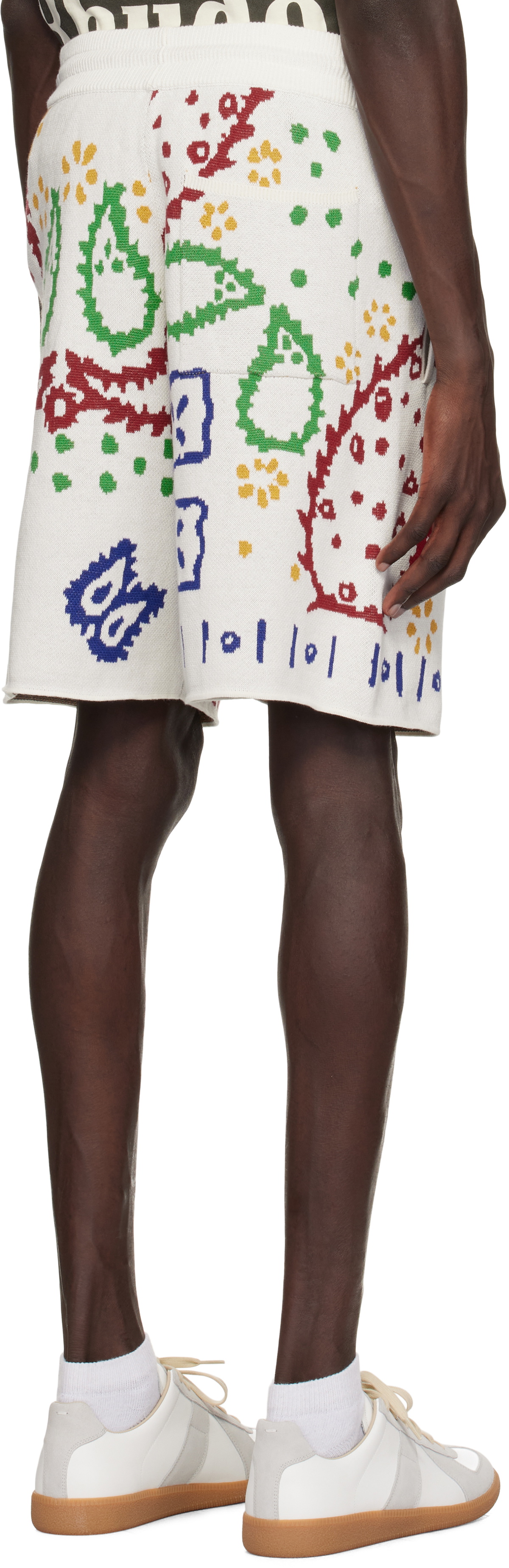 Rhude White Knit Bandana Shorts