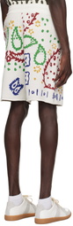 Rhude White Knit Bandana Shorts