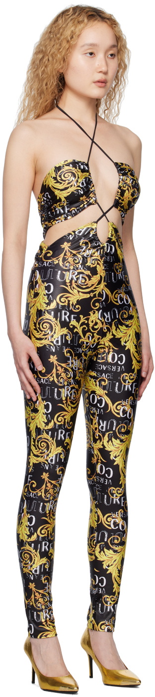 Versace Jeans Couture Black Printed Jumpsuit