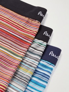 Paul Smith - Three-Pack Striped Stretch-Cotton Boxer Briefs - Multi