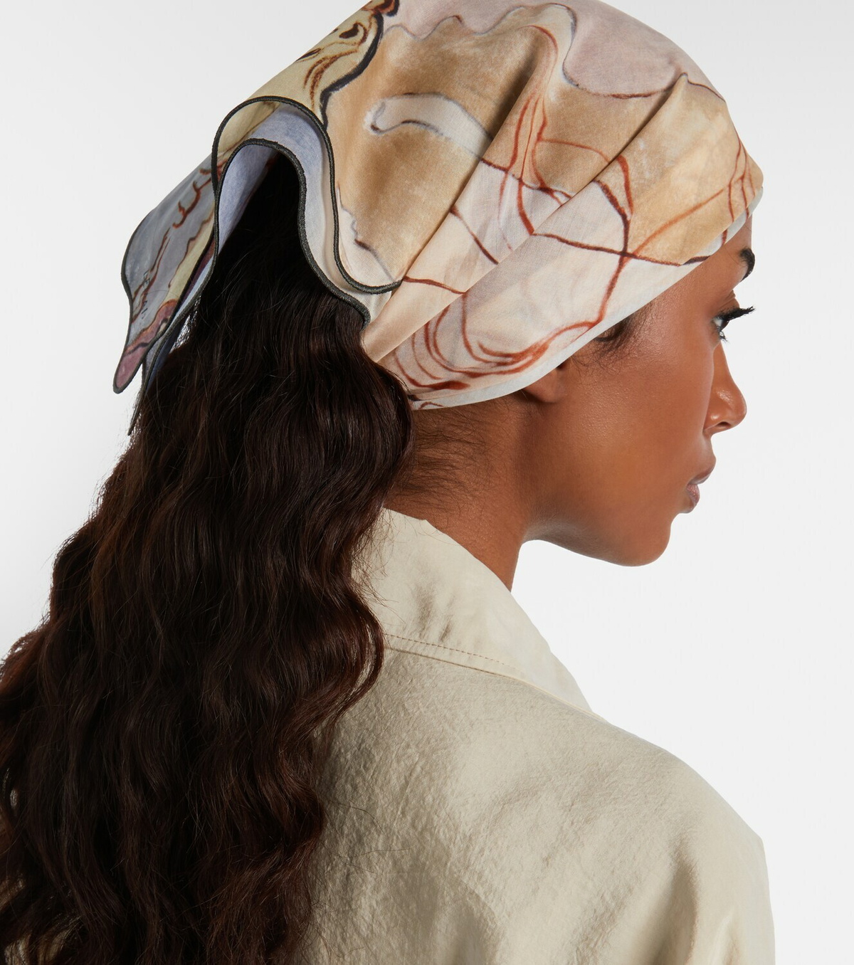 Lemaire Printed cotton scarf