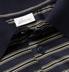 Brioni - Striped Cotton Polo Shirt - Blue