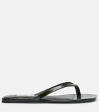 Toteme Croc-effect leather thong sandals