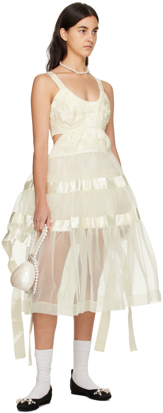 Simone Rocha Off-White Tiered Dress Simone Rocha