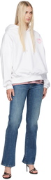 Moschino Jeans White Printed Hoodie