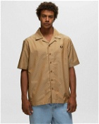 Fred Perry Chequerboard Revere Collar Shirt Brown - Mens - Shortsleeves