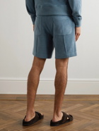 TOM FORD - Straight-Leg Cotton-Terry Drawstring Shorts - Blue