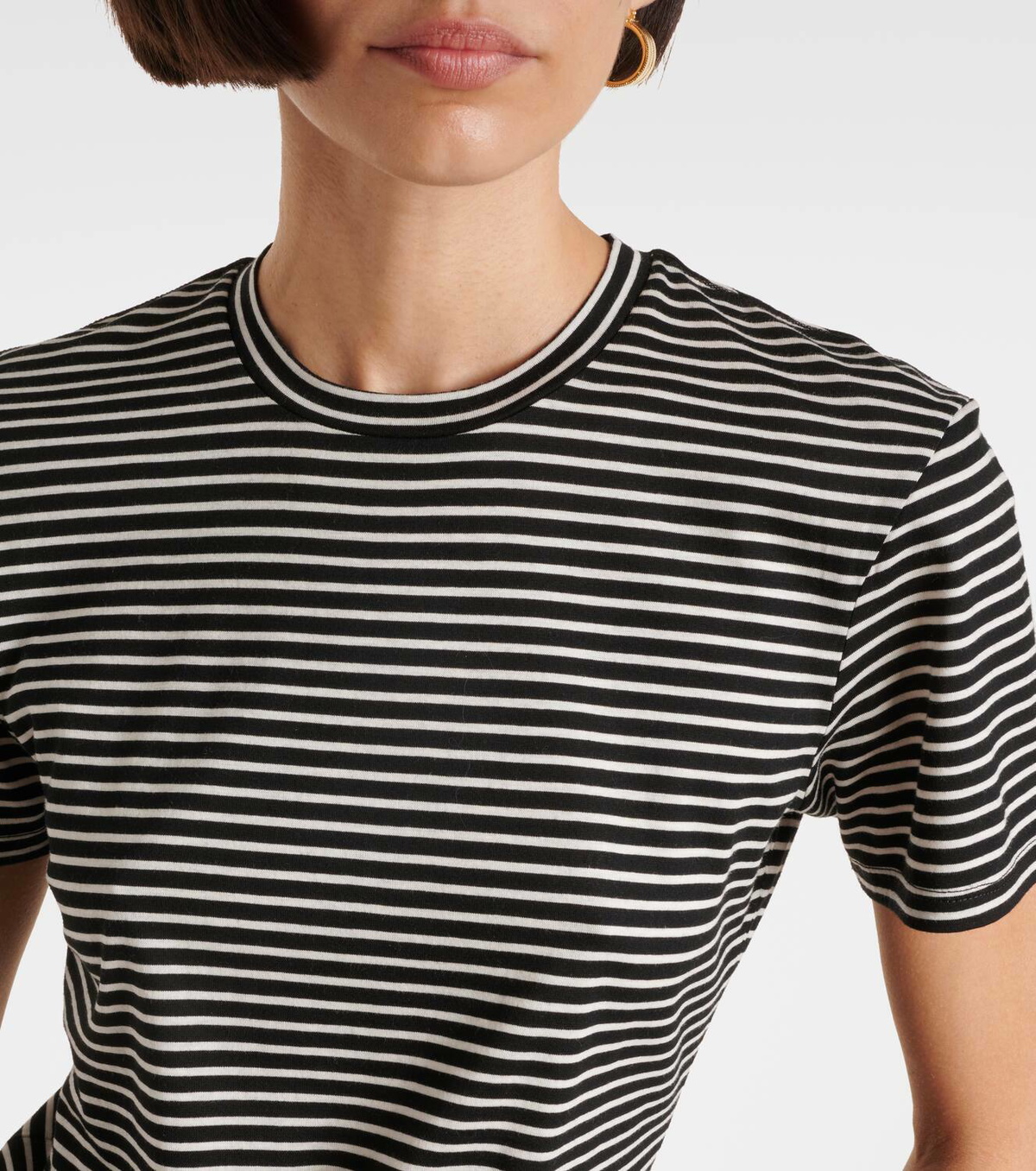 Nili Lotan Lana striped cotton-blend T-shirt
