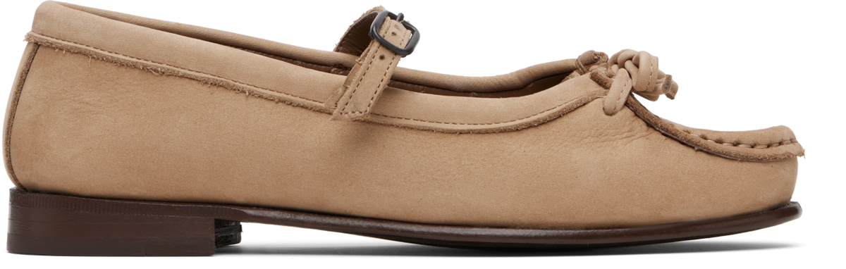 HEREU Beige Roses Nubuck Flats