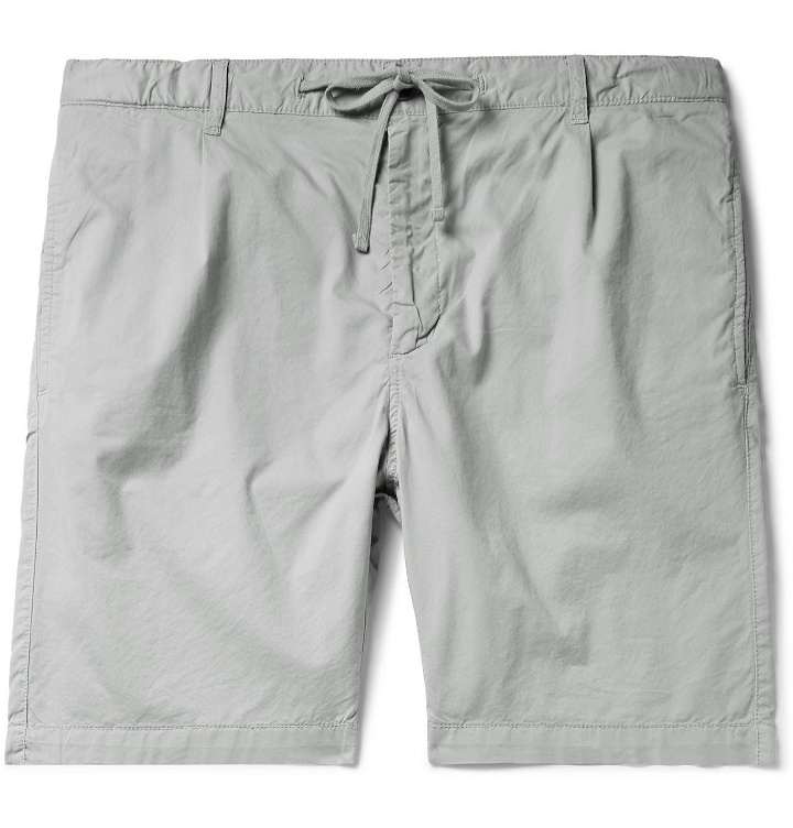 Photo: Hartford - Pleated Cotton Drawstring Shorts - Gray